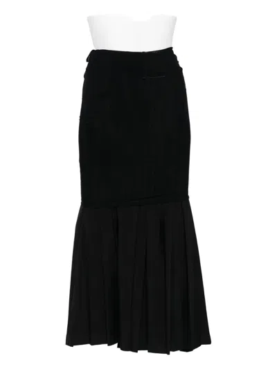 Aspesi Asymmetric Maxi Skirt In Black