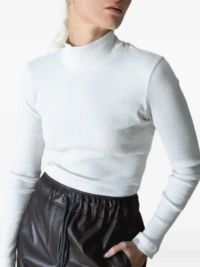 Brunello Cucinelli Ribbed Turtleneck Sweater In White