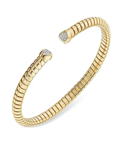 Marina B 18k Yellow Gold And Silver Trisolina Diamond Bracelet In Gold