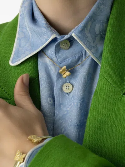 Tanya Farah 18k Yellow Gold Small Butterfly Diamond Necklace In Gold