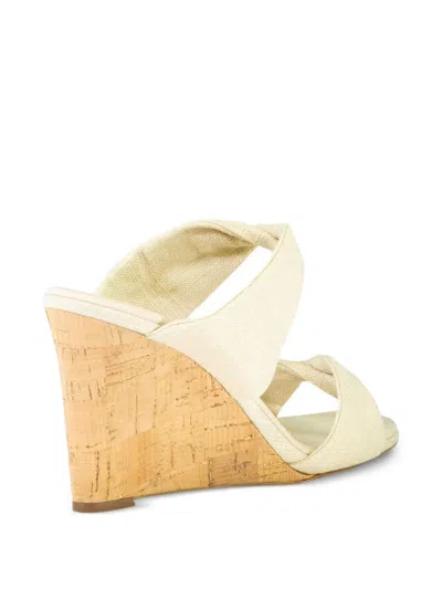Aquazzura 85mm Twist Wedge Sandals In Neutral