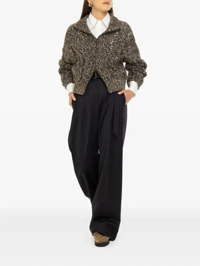 Brunello Cucinelli Belted Trousers In Black
