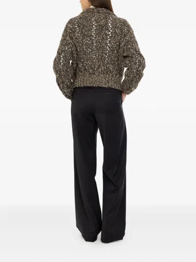 Brunello Cucinelli Belted Trousers In Black