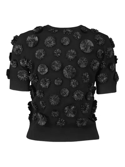 Michael Kors Floral-embroidered Shell Top In Black