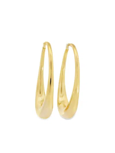 Lisa Nik 18k Yellow Gold Elongated Oval Hoop Earrings In Gold