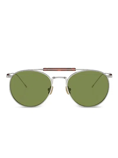 Brunello Cucinelli Womens Silver Bc2004st Sartorial Sunset Round-frame Yellow Gold-plated Titanium Sunglasses In Metallic