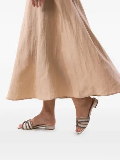 Eleventy Crystal Sandals In Multi