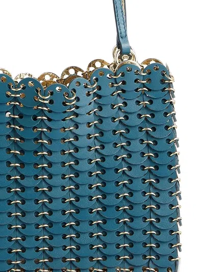Rabanne Linked Leather Shoulder Bag In Blue