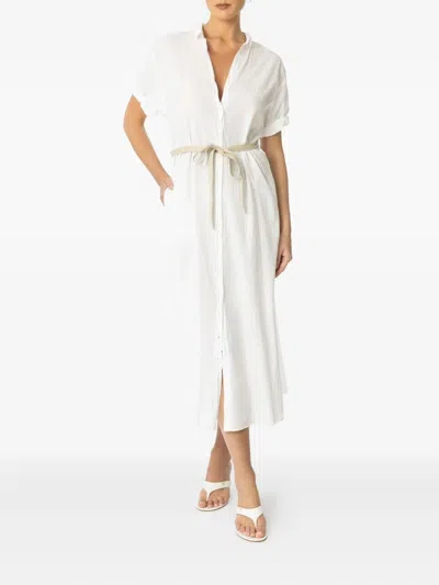 Xirena Linnet Button-front Belted Midi Dress In White