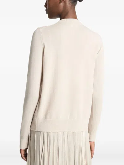 Michael Kors V-neck Buttoned Cardigan In Neutral