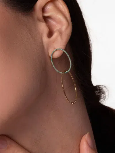 黄金绿松石 DOUBLE CIRCLE 耳环