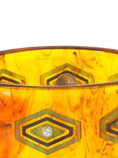 Mark Davis 18k Yellow Gold Sapphire Bakelite Bangle Bracelet In Yellow