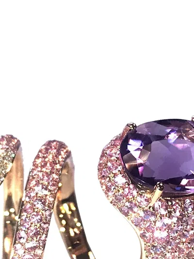 Stéfère 18k Rose Gold Spiral Multi-stone Ring In Gold