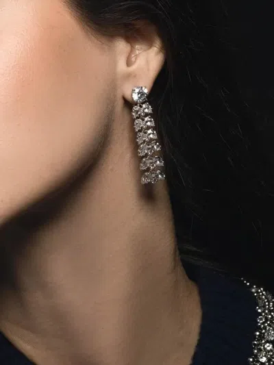 Fantasia By Deserio Heart-shaped Drop Earrings In Metallic