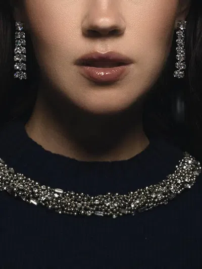 Fantasia By Deserio Heart-shaped Drop Earrings In Metallic