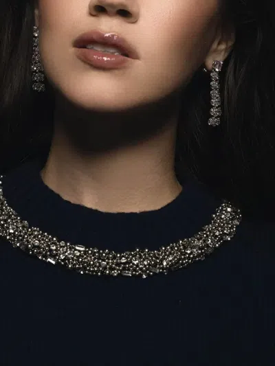 Fantasia By Deserio Heart-shaped Drop Earrings In Metallic