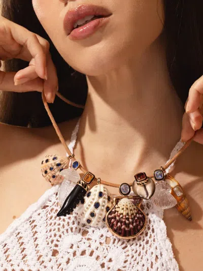 Dezso 18k Rose Gold Citrine Cowry Pendant In Gold