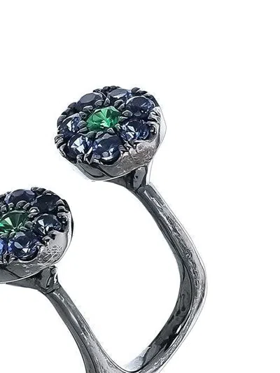 Stéfère 18k White Gold Aurore Sapphire And Garnet Ring In Gray