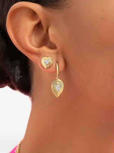 Phillips House 18k Yellow Gold Heart Stories Diamond Earrings In Gold