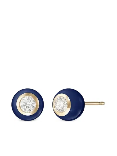 Melissa Kaye 18k Yellow Gold Medium Audrey Diamond Earrings In Blue