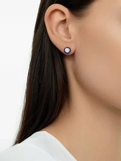 Melissa Kaye 18k Yellow Gold Medium Audrey Diamond Earrings In Blue