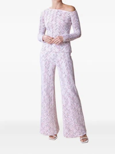 Missoni Chevron-pattern Off-shoulder Sweater In Multi