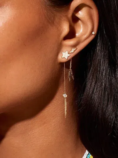 Robinson Pelham 18k Yellow Gold Feather Wishback Earring In Gold