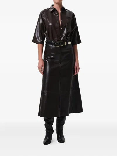 Citizen Of Humanity Frances Cropped Caped Button Up Chocolate In Brown