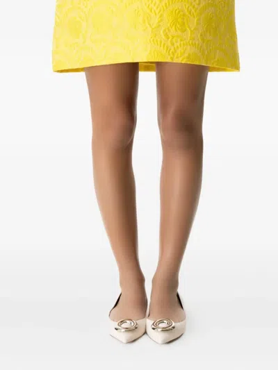 Aquazzura Hoop-detail Pointed Flats In White