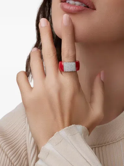 Roberto Demeglio 18k White Gold Diamond Ring In Pink