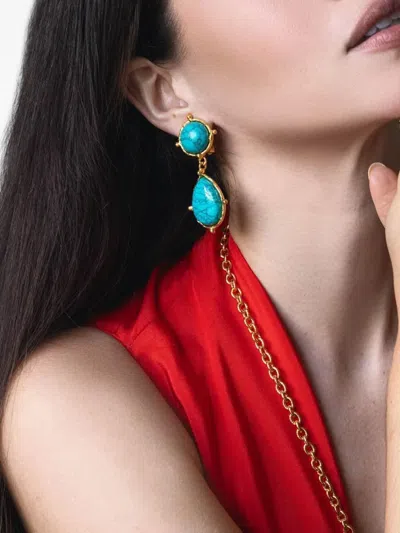 Sylvia Toledano Turquoise Drop Earrings In Neutral