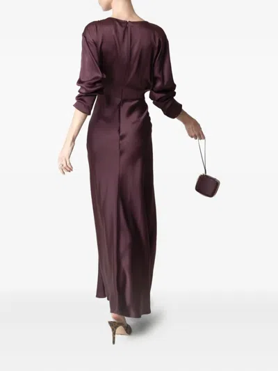 Lapointe V-neck Side-slit Dress In Purple