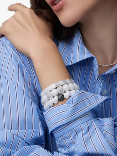 Roberto Demeglio 18k White Gold Heart Diamond Bracelet In Gray