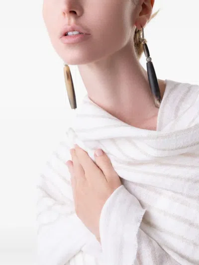 Brunello Cucinelli Horn Drop Earrings In Gold