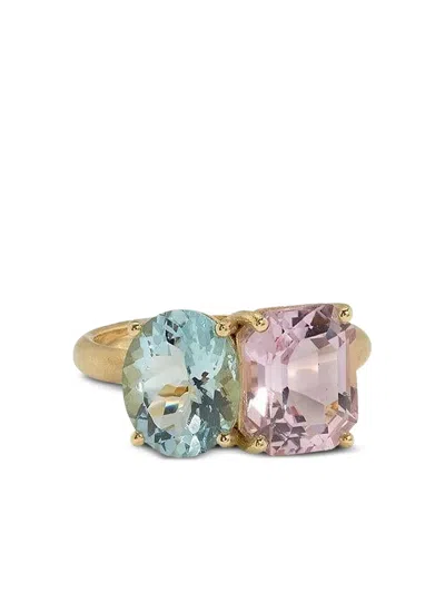 Irene Neuwirth 18k Yellow Gold Aquamarine Kunzite Gemmy Ring In Gold