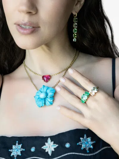 Irene Neuwirth 18k Yellow Gold Aquamarine Kunzite Gemmy Ring In Gold