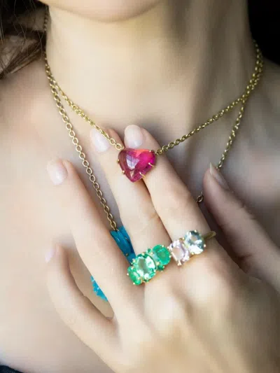 Irene Neuwirth 18k Yellow Gold Aquamarine Kunzite Gemmy Ring In Gold