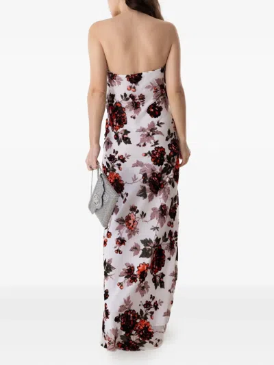 Rodarte Floral-print Strapless Gown In Multi