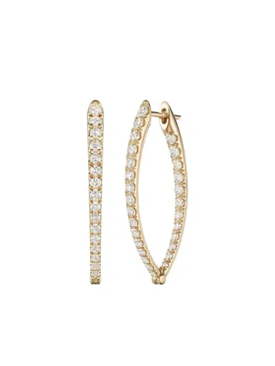 Melissa Kaye 18k Yellow Gold Medium Cristina Diamond Hoop Earrings In Gold