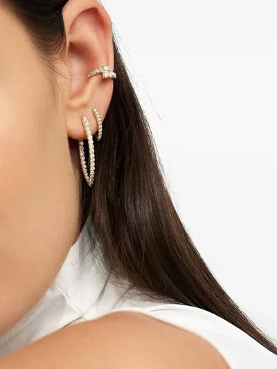 Melissa Kaye 18k Yellow Gold Medium Cristina Diamond Hoop Earrings In Gold