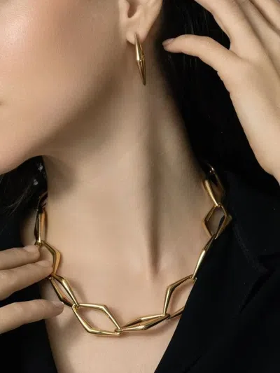 Parulina 18k Yellow Gold Small Uptown Girl Earrings In Gold