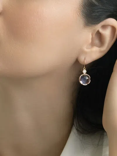 Irene Neuwirth 18k Rose Gold Rose Of France Amethyst And Diamond Drop Earrings In Multi