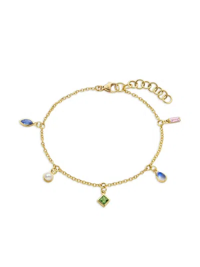 Monica Rich Kosann 18k Yellow Gold Points Of Light Multi-stone Bracelet In Multi