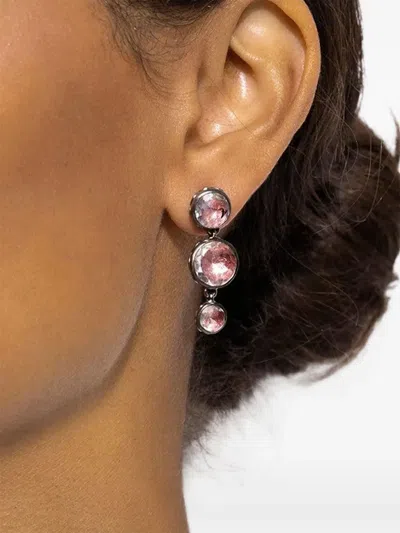 Larkspur & Hawk Rhodium-plated Catherine Round 3 Quartz Earrings In Metallic