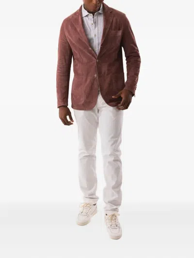 Eleventy Suede Single-breasted Blazer In Brown