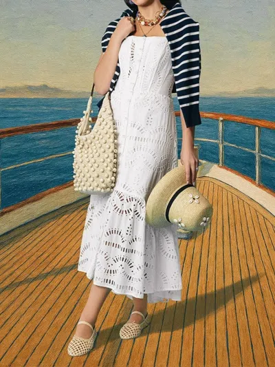 Poolside The Brighton Beaded Raffia Shoulder Bag In Neutral