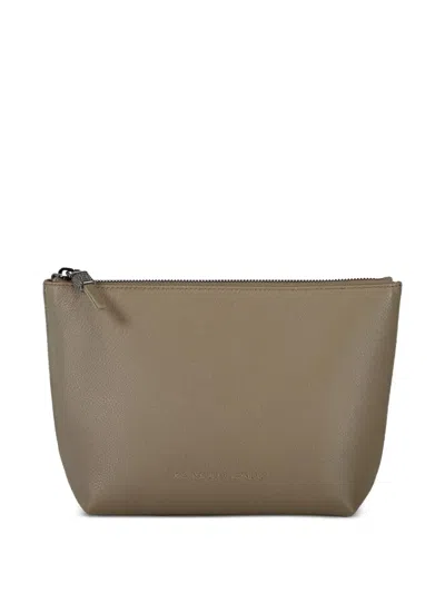 Brunello Cucinelli Zipper Pouch Clutch Bag In Brown