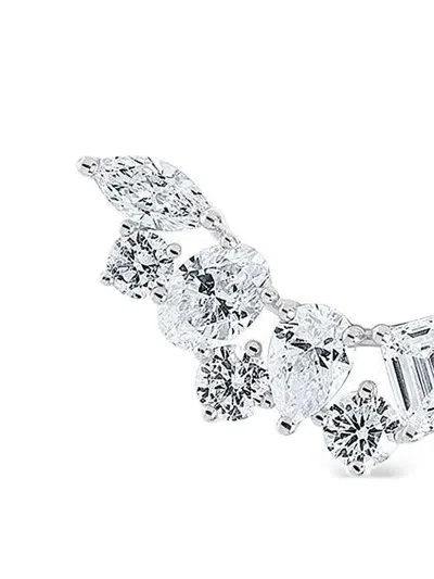 Azzaro White Gold Diamond Ear Crawlers In Metallic