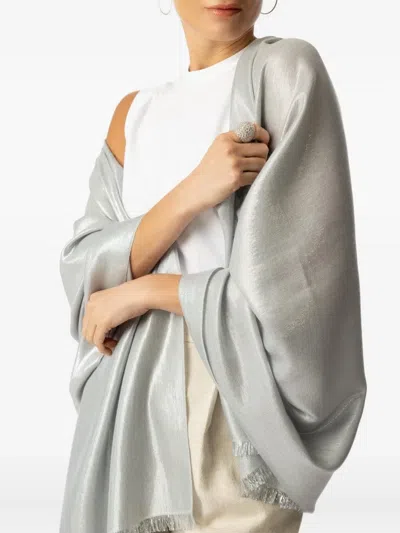 Jane Carr Summer Cosmos Scarf In Gray