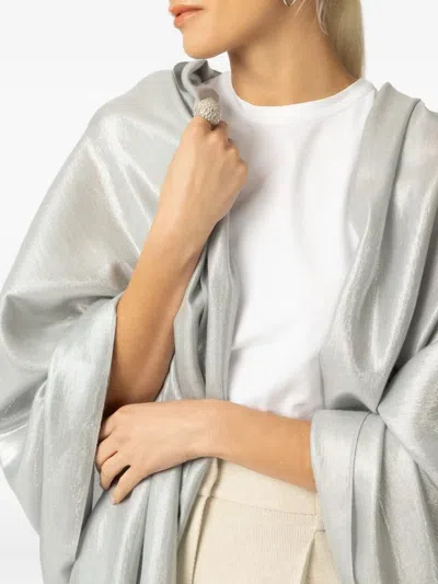 Jane Carr Summer Cosmos Scarf In Gray